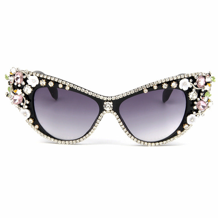 Damen Design-Sonnenbrille mit funkelndem Kristallbesatz Karnz