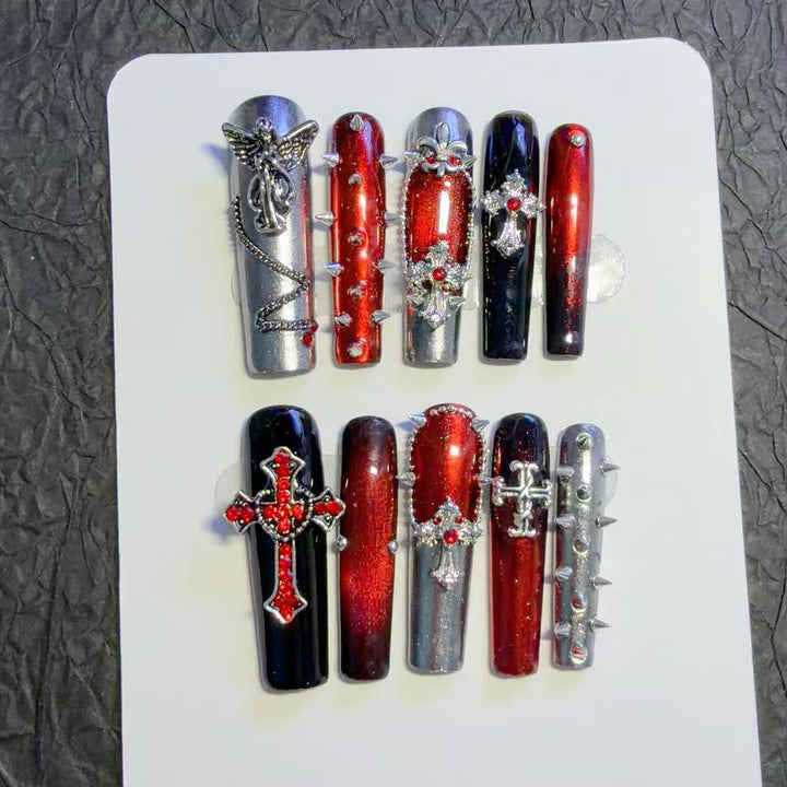 Gothic-Themen Dekorative Press-On Nagelkunst Set