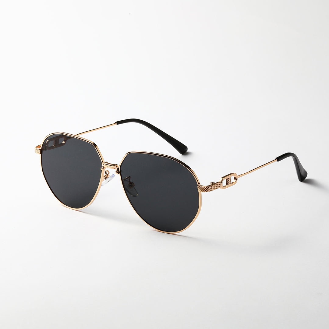 Damen stilvolle ovale Sonnenbrille mit modischem Metallrahmen Karnz
