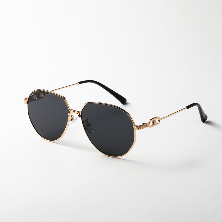 Damen stilvolle ovale Sonnenbrille mit modischem Metallrahmen Karnz