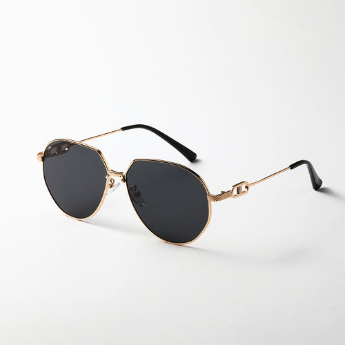 Damen stilvolle ovale Sonnenbrille mit modischem Metallrahmen Karnz
