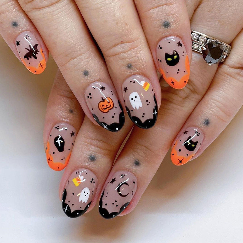 Halloween-Themen Press-On Nagelkunstset Karnz