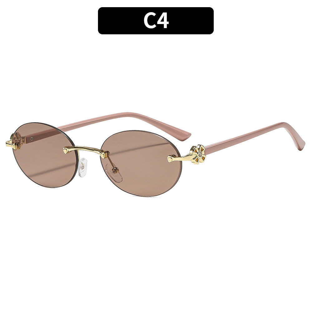 Vintage-Style Oval Sonnenbrille