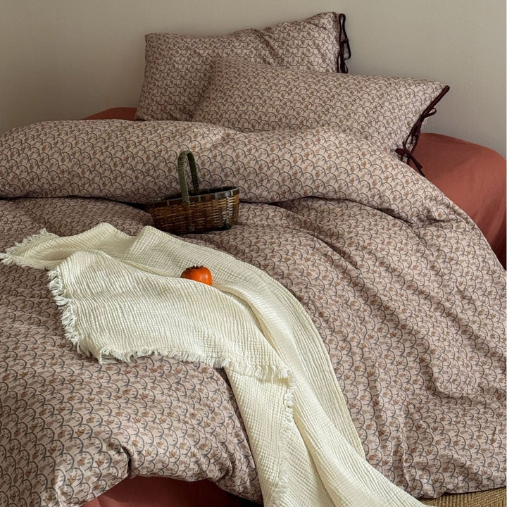 Baumwoll Percale Bettbezug Set mit Knotenverschluss Kissenbezügen