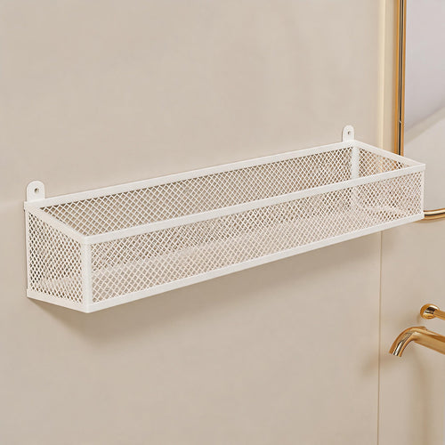 Wandmontierter Metallgitter-Badezimmer-Aufbewahrungskorb