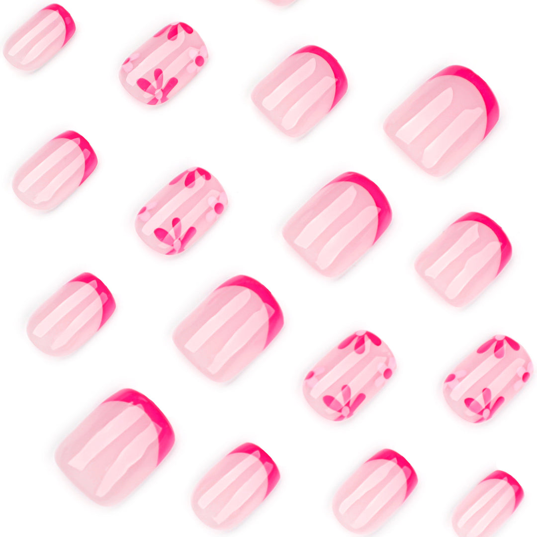 Kunstvolle Nagelverlängerungen mit blühendem Design Karnz