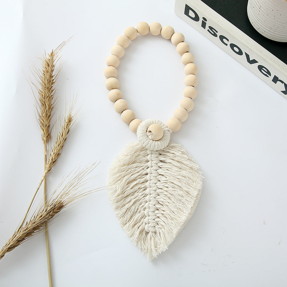 Dekorativer Makramee-Blatt-Wandbehang Karnz