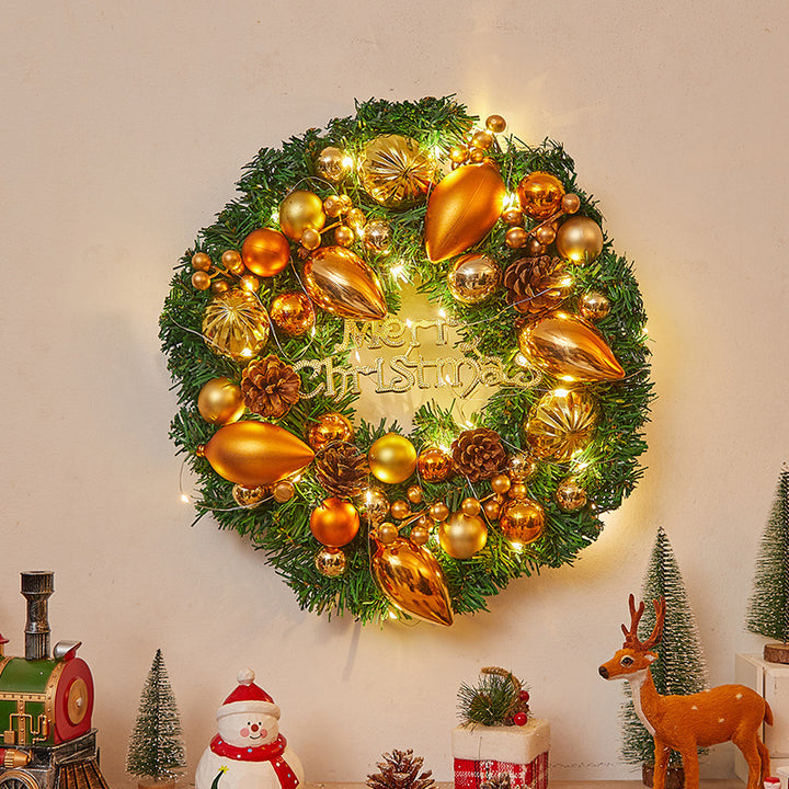 Festlicher Weihnachtskranz mit Lichtern Karnz