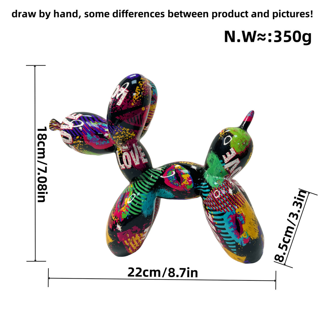 Bunte Ballon-Hund Skulptur Karnz