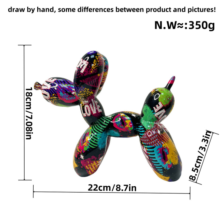 Bunte Ballon-Hund Skulptur Karnz