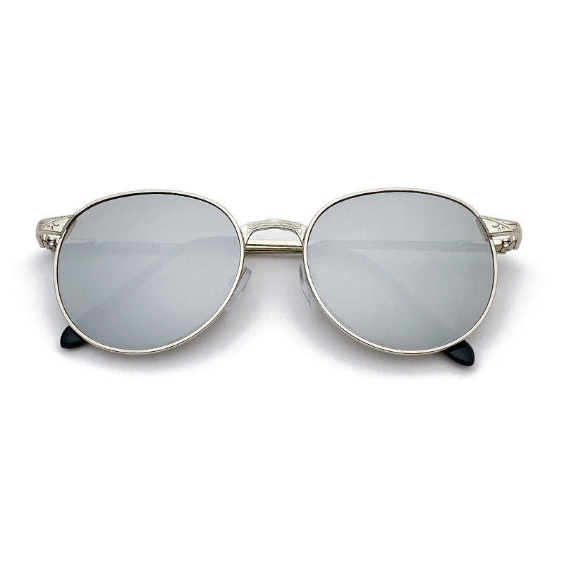 Modische Sonnenbrille mit Rundem Rahmen und Filigranem Design Karnz