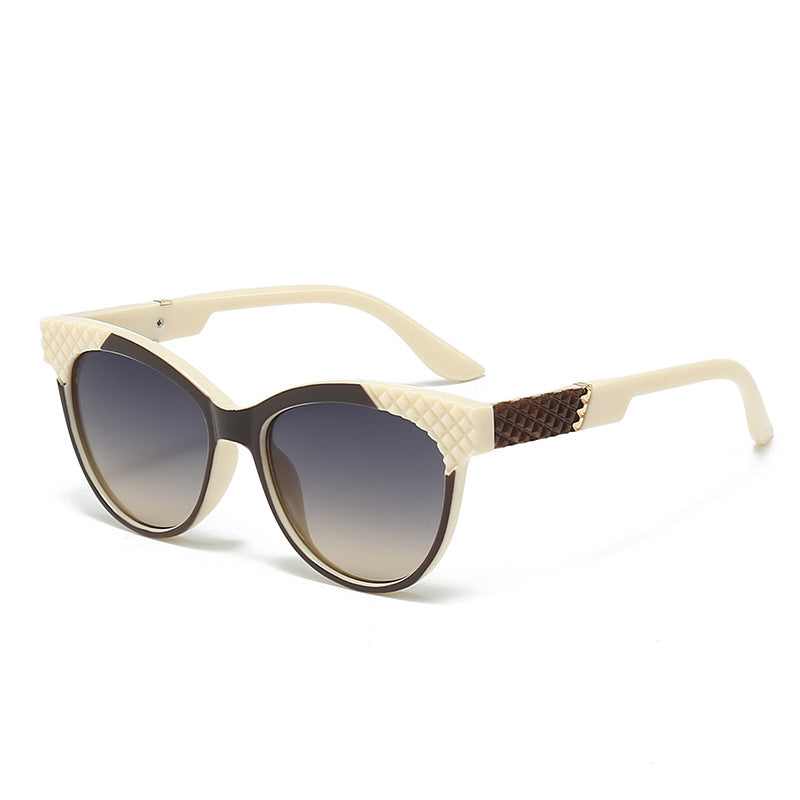 Damen Cat-Eye Sonnenbrille mit strukturierter Rahmen und UV-Schutz Karnz