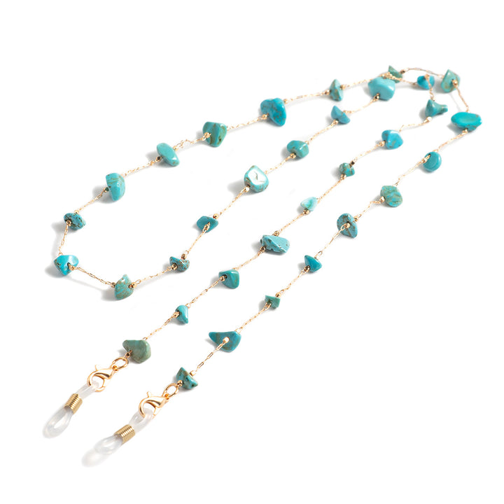 Zarte Edelsteinperlen Brillekette Karnz