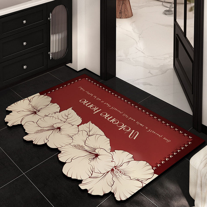 Elegante florale Fußmatte