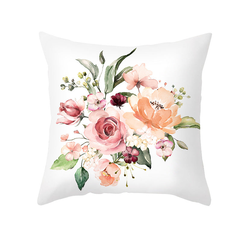 Floral Aquarell Rose Baumwoll-Leinen Quadrat Wurfkissenbezug mit unsichtbarem Reißverschluss