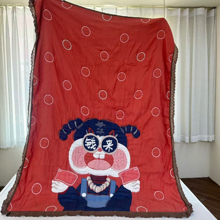 Damen Tagesdecke mit niedlichem Tier- und Märchenmotiv Karnz