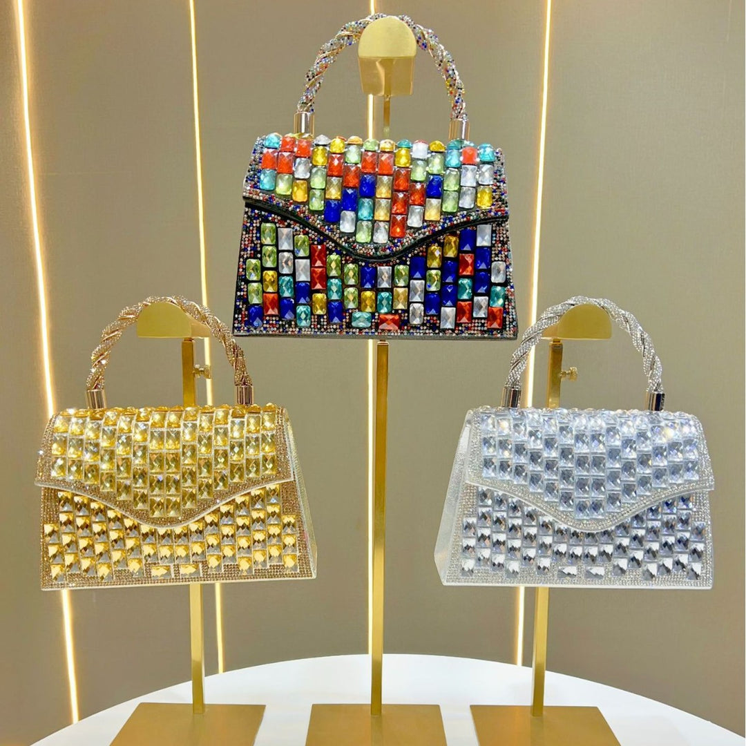 Bunte Strass Abendtasche