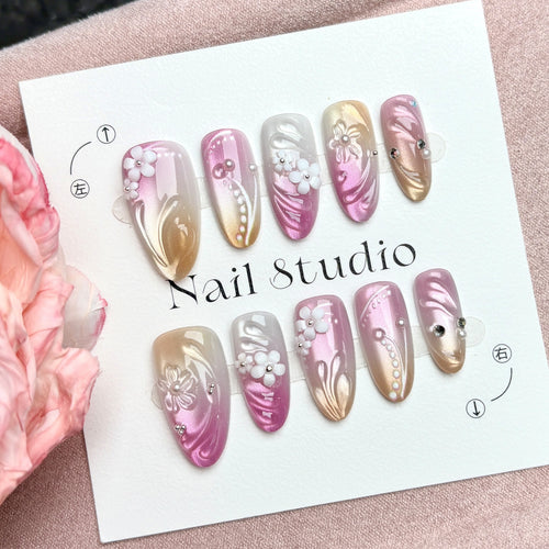 Künstlerisches Floral Design Press-On Nail Set 1790745881