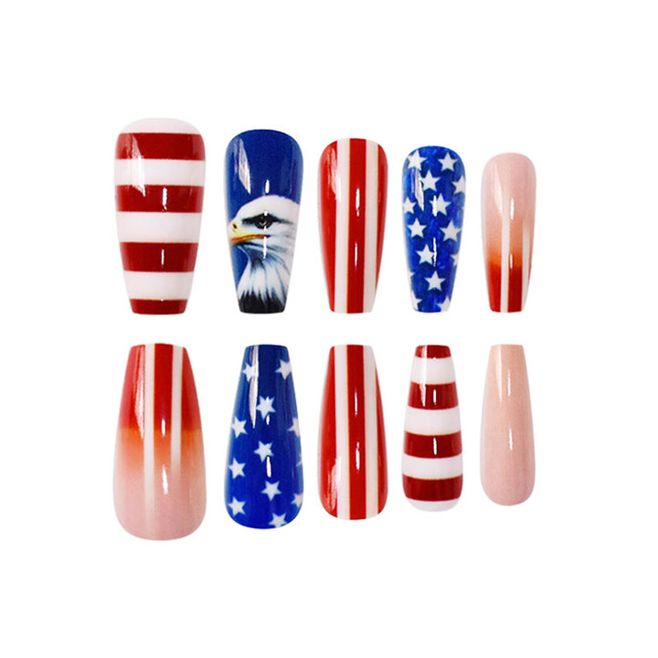 Patriotisches Thema Press-On Nagelkunst Karnz