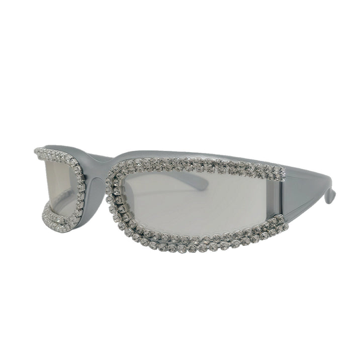 Damen modische und glamouröse Oversized-Sonnenbrille Karnz