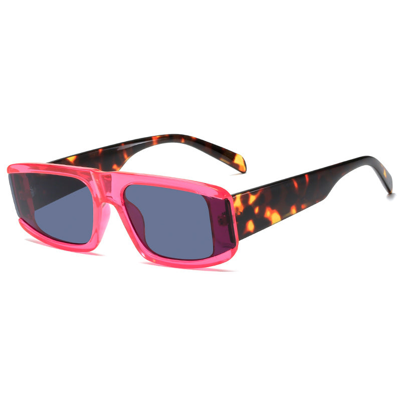 Damen modische Sonnenbrille mit futuristischem Design und transparenten Rahmen Karnz