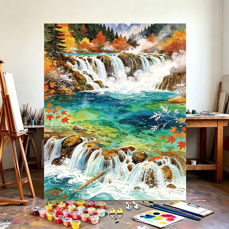 Wasserfall Landschaft Leinwanddruck Karnz