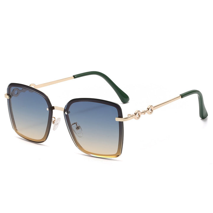 Damen quadratische Sonnenbrille mit verspiegelten Gläsern und elegantem Detail Karnz