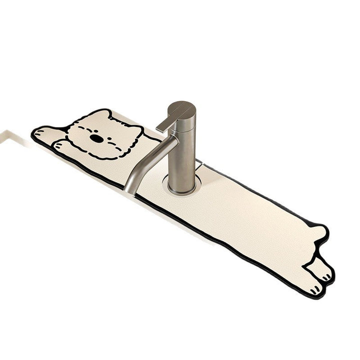 Novelty Dachshund-Shaped Absorbent Sink Counter Protector Mat