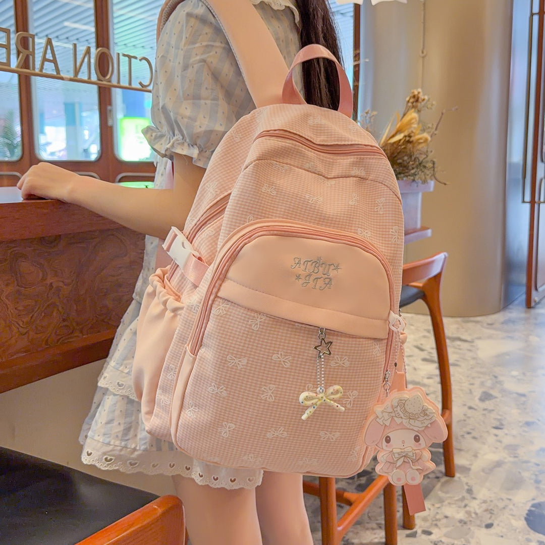 Stylischer kariert gemusterter Rucksack Karnz