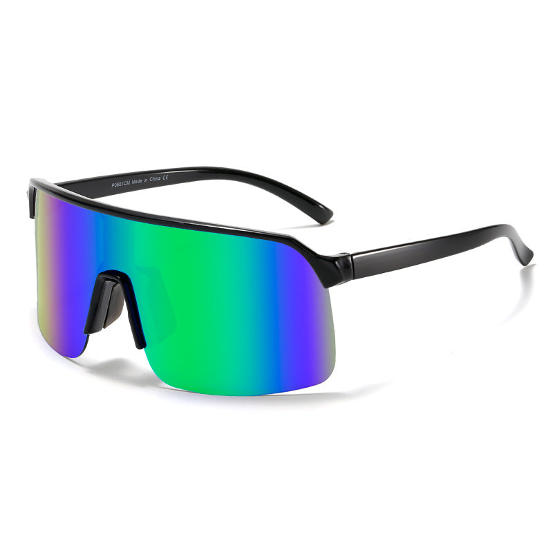 Damen Sportliche Sonnenbrille mit breitem Rahmen und integriertem UV-Schutz Karnz