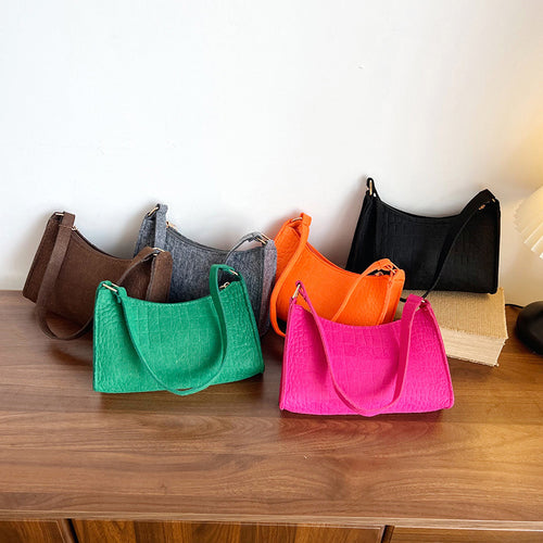 WoCrocodile Texturiertes Mini Schulterhandtasche Karnz