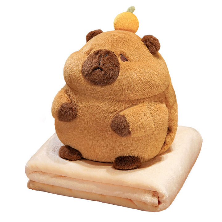 Niedliches Plüsch‑Schwein Kuschelset mit Fleece‑Decke