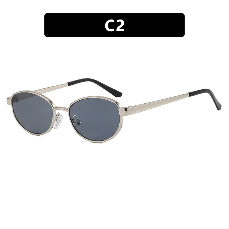 Damen modische Sonnenbrille im eleganten Ovaldesign mit hochwertigem Metallrahmen Karnz