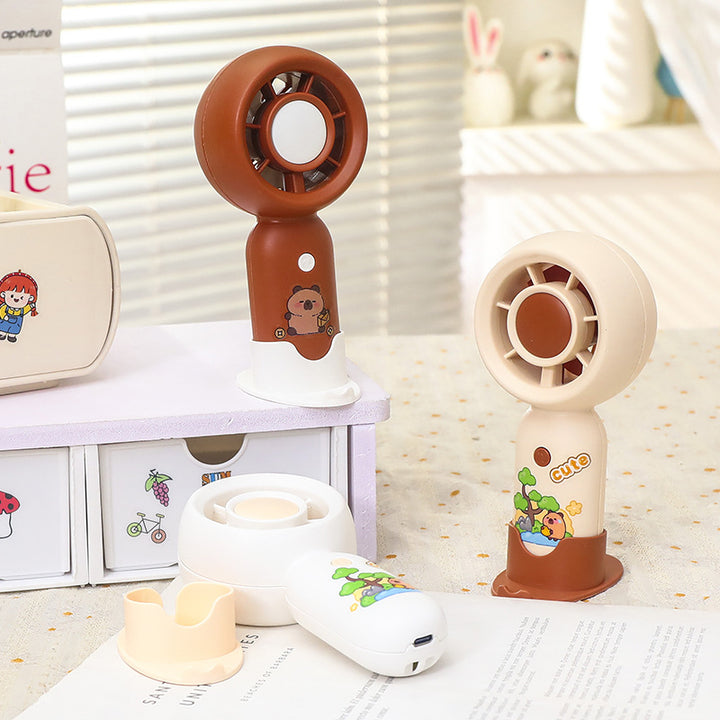 Damen Tragbarer Handventilator mit kinderfreundlichem Charakterdesign Karnz