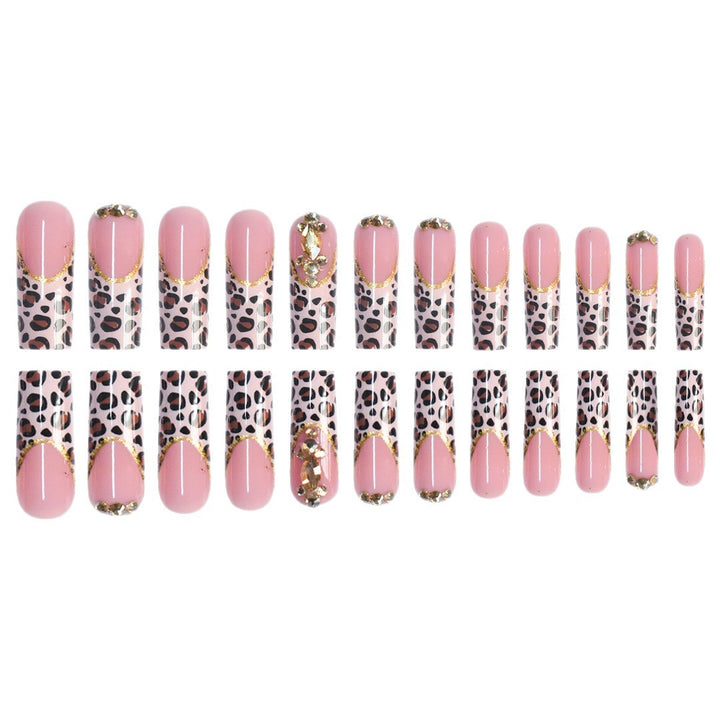 Künstlerisches Leopard-Print Press-On Nageldesign Karnz