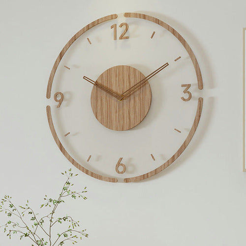 Nordische, geräuschlose Wanduhr aus Echtholz, 35 cm | Leise und stilvoll