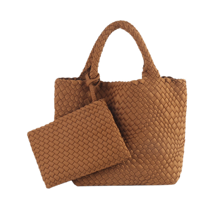 Geflochtene Handtasche mit Abnehmbarer Clutch Karnz