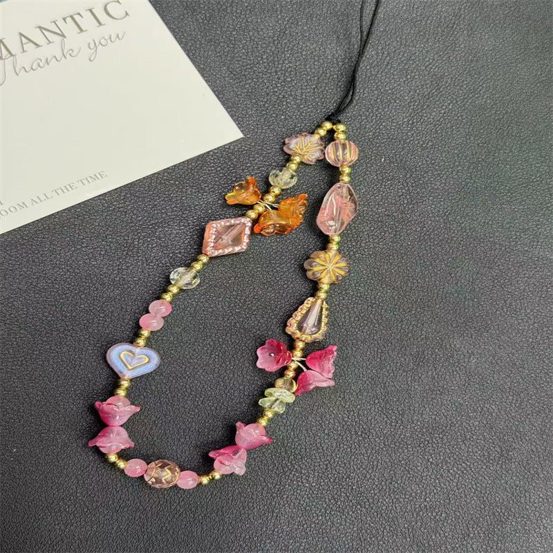 Blumenkette mit Perlen Karnz