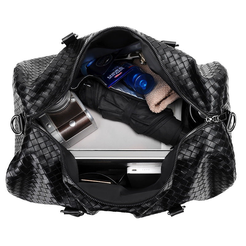 Woven Leather Weekend Duffle Karnz