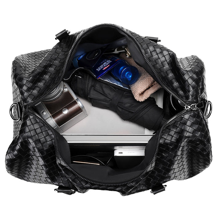 Woven Leather Weekend Duffle Karnz