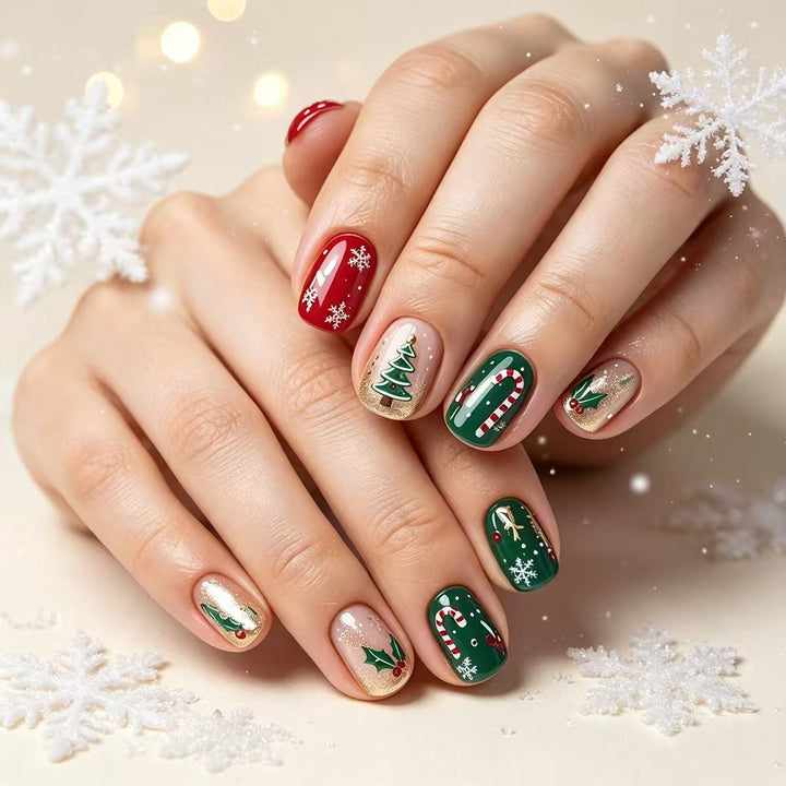 Kunstnägel Im Festlichen Weihnachtsdesign Karnz