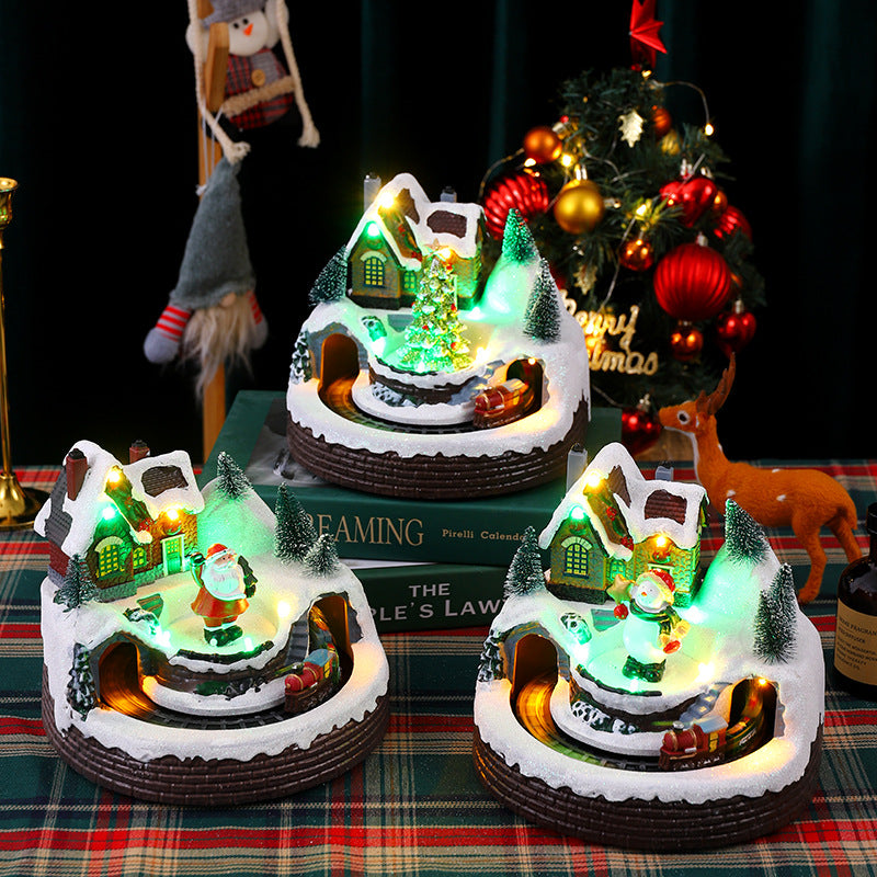 Beleuchtete Weihnachtsdorf Figur Karnz