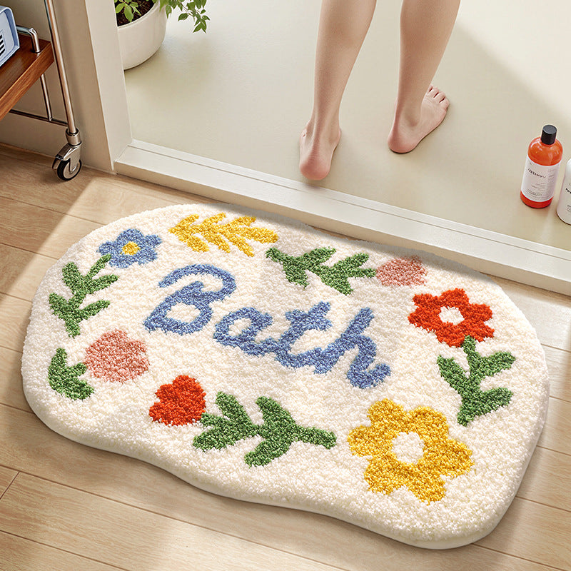 Florales Muster Badezimmerteppich