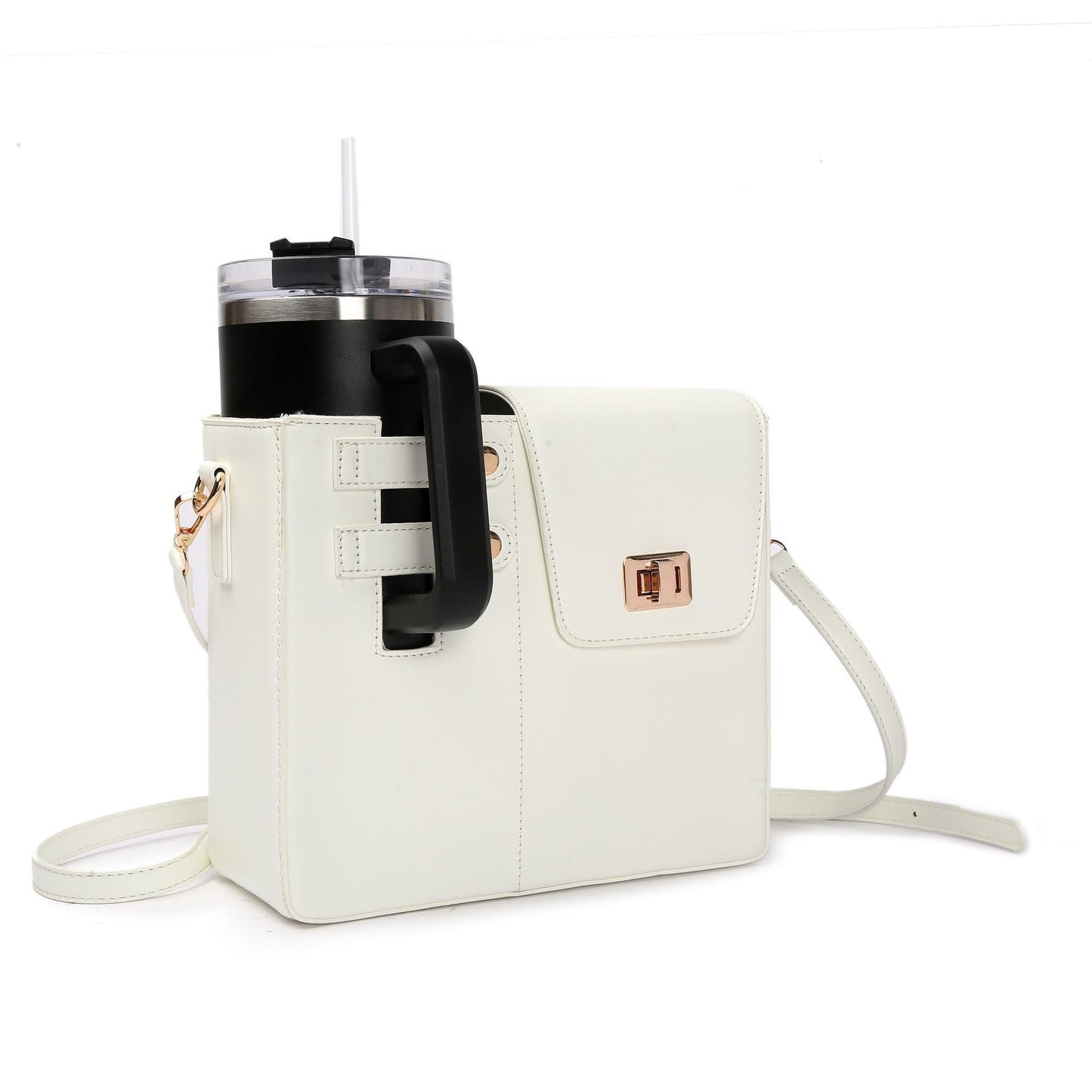 Damen modische Handtasche mit integrierter Trinkbecherhalterung Karnz