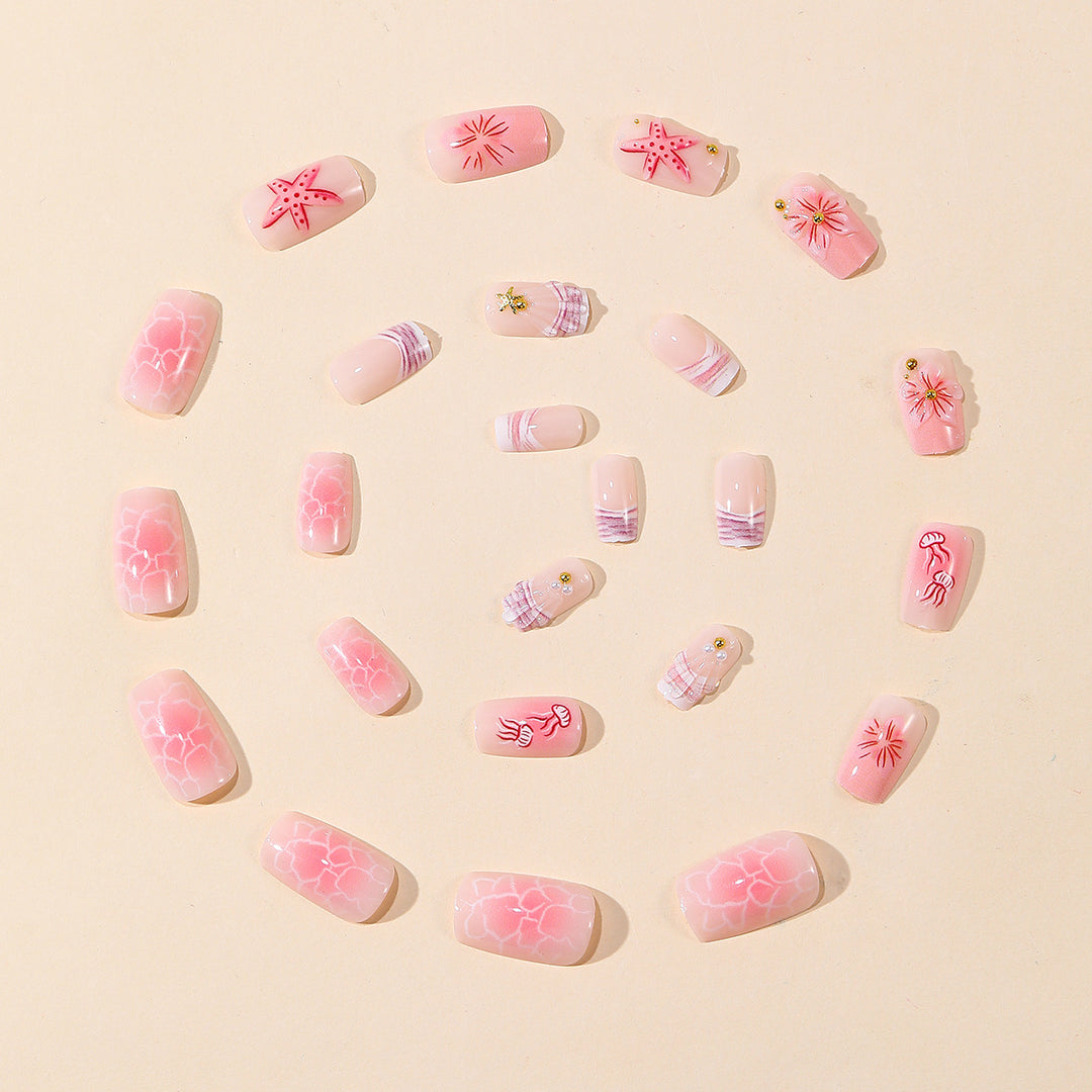 Künstlerische florale Acryl-Nail-Art-Verlängerungen Karnz