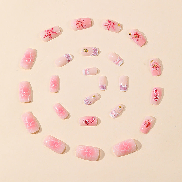 Künstlerische florale Acryl-Nail-Art-Verlängerungen Karnz
