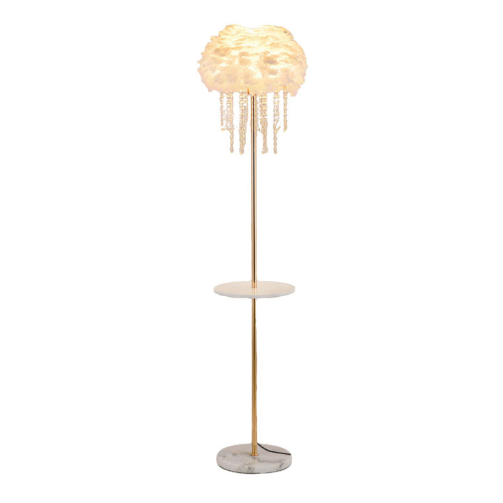 Künstlerische Stehlampe und Beistelltisch