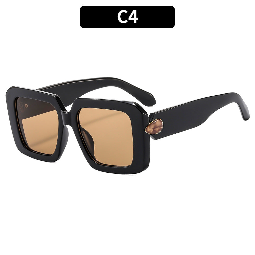 Oversized geometrische quadratische Sonnenbrille klassischer Look