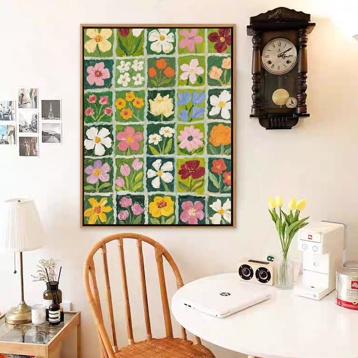 Farbige Blumendesign Leinwanddruck Karnz