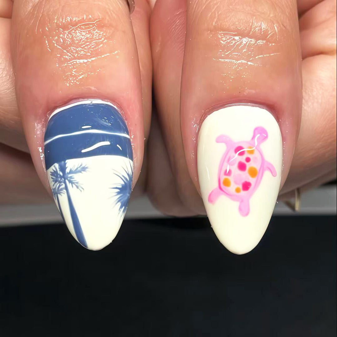 Ocean-Themed Dekorative Press-On Nagel Set